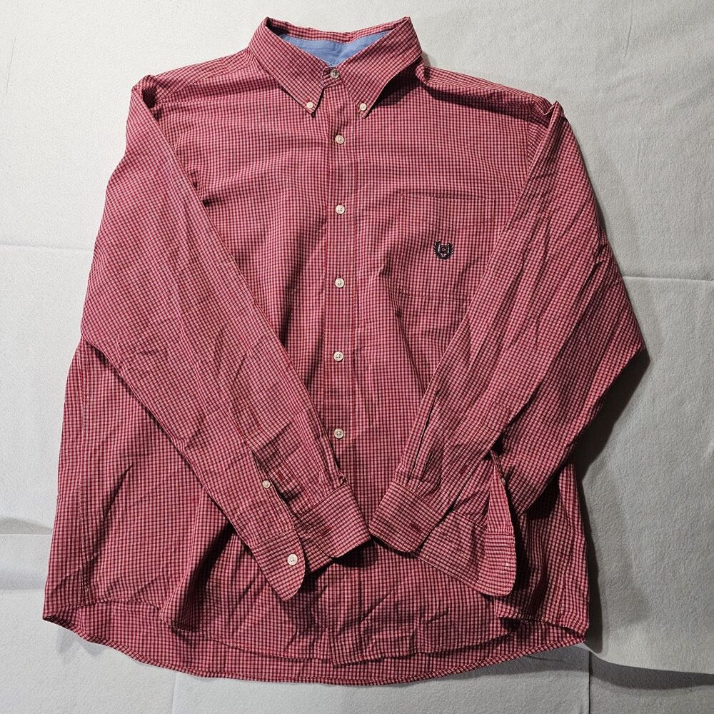 Chaps Easy Care Red Button Down Long Sleeve Shirt XXL.